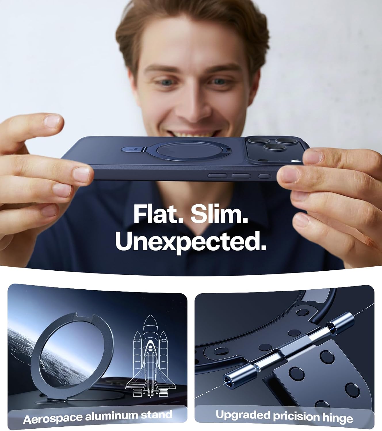 TORRAS for iPhone 17 Pro Max Case with Stand, [Fit for MagSafe] [Military-Grade Protection] [Camera Control] Translucent Slim for iPhone 17 Pro Max Phone Case Anti-Fingerprint Ostand, Deep Blue